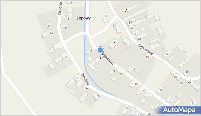 Zopowy, Stawowa, 4, mapa Zopowy