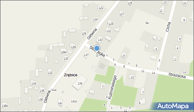 Zrębice, Strażacka, 2, mapa Zrębice