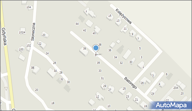 Żukowo, Stefana Batorego, 37, mapa Żukowo