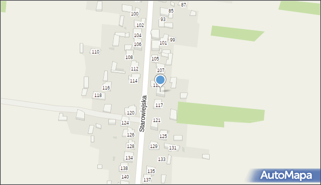 Żurada, Starowiejska, 115, mapa Żurada