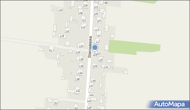 Żurada, Starowiejska, 123, mapa Żurada