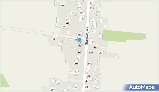 Żurada, Starowiejska, 126, mapa Żurada