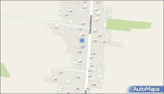 Żurada, Starowiejska, 134, mapa Żurada