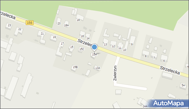 Zwierzyn, Strzelecka, 15A, mapa Zwierzyn