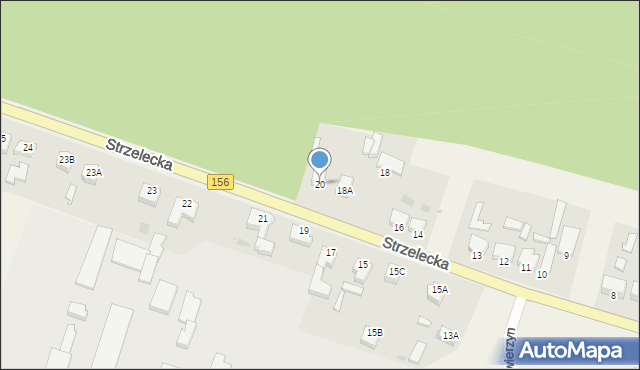 Zwierzyn, Strzelecka, 20, mapa Zwierzyn