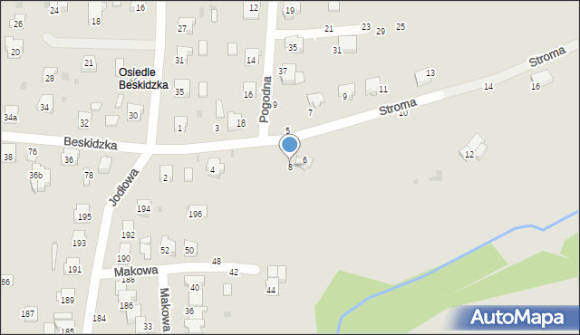 Żywiec, Stroma, 8, mapa Żywiec