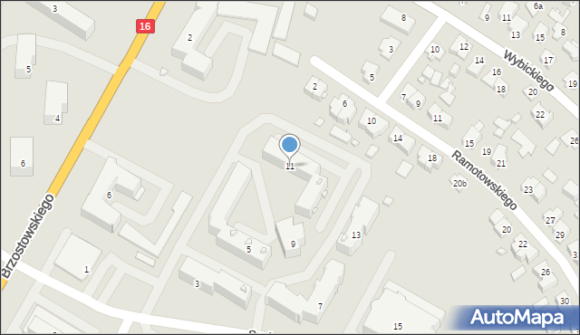 Augustów, Sucharskiego Henryka, mjr., 11, mapa Augustów