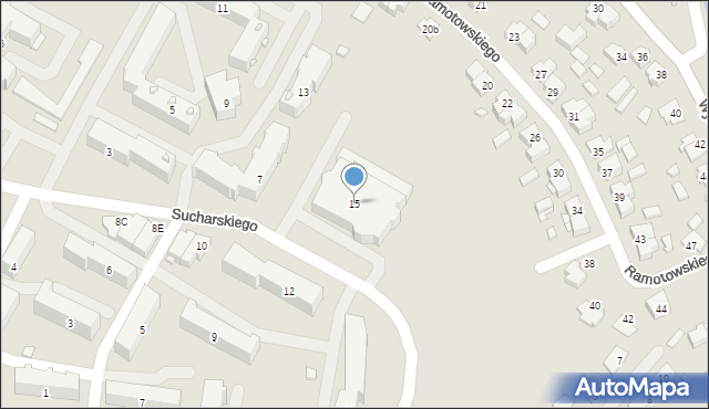 Augustów, Sucharskiego Henryka, mjr., 15, mapa Augustów