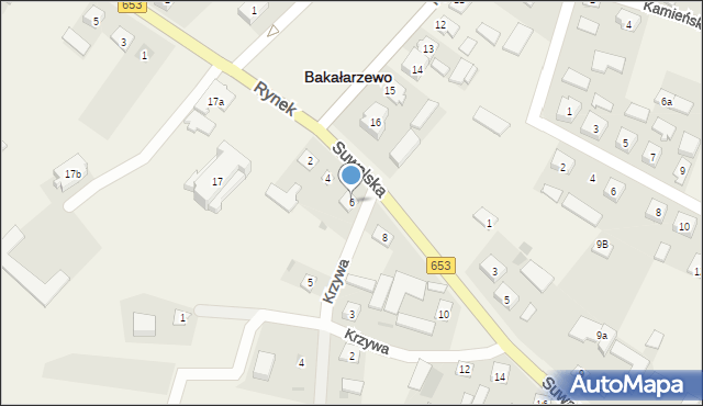 Bakałarzewo, Suwalska, 6, mapa Bakałarzewo