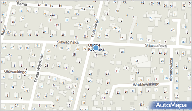 Biała Podlaska, Sucharskiego Henryka, mjr., 2, mapa Białej Podlaskiej