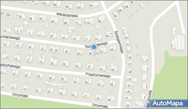 Białystok, Sucharskiego Henryka, mjr., 40, mapa Białegostoku