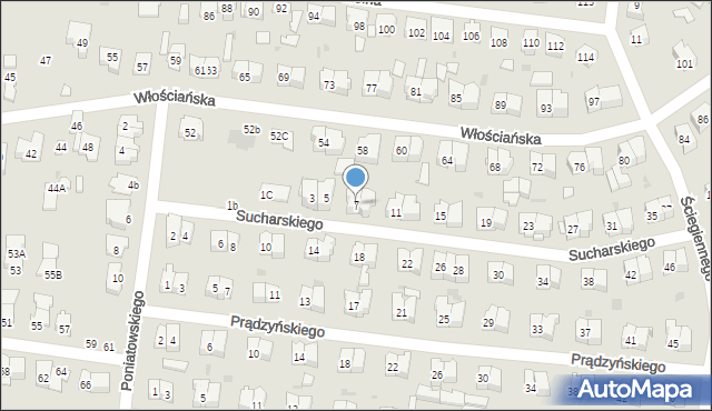 Białystok, Sucharskiego Henryka, mjr., 7, mapa Białegostoku