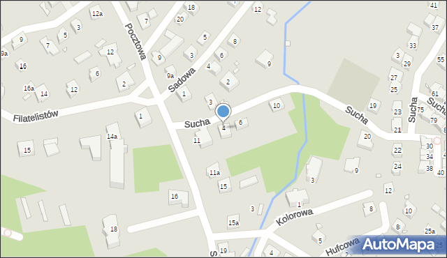 Bielsko-Biała, Sucha, 4, mapa Bielsko-Białej