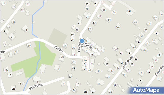 Bielsko-Biała, Sucha, 75, mapa Bielsko-Białej