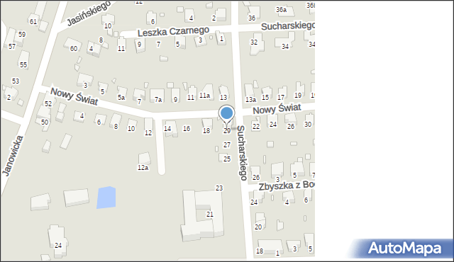 Bielsko-Biała, Sucharskiego Henryka, mjr., 29, mapa Bielsko-Białej