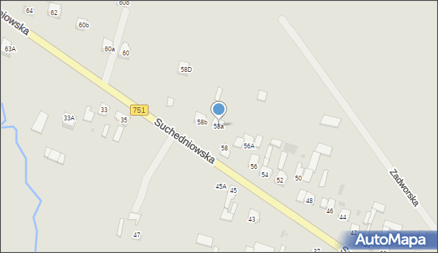 Bodzentyn, Suchedniowska, 58a, mapa Bodzentyn