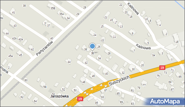 Boguchwała, Suszyckich, 36, mapa Boguchwała