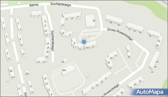 Braniewo, Sucharskiego Henryka, mjr., 11, mapa Braniewo