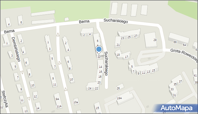 Braniewo, Sucharskiego Henryka, mjr., 12, mapa Braniewo