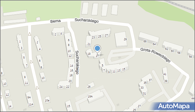 Braniewo, Sucharskiego Henryka, mjr., 17, mapa Braniewo