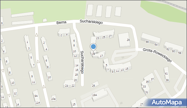 Braniewo, Sucharskiego Henryka, mjr., 19, mapa Braniewo