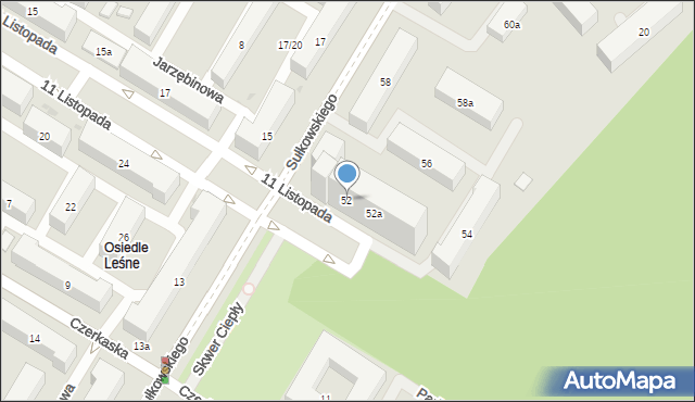 Bydgoszcz, Sułkowskiego Józefa, 52, mapa Bydgoszczy