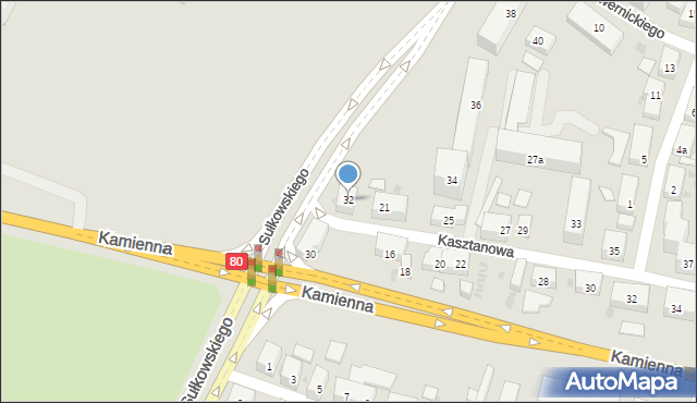 Bydgoszcz, Sułkowskiego Józefa, 32, mapa Bydgoszczy