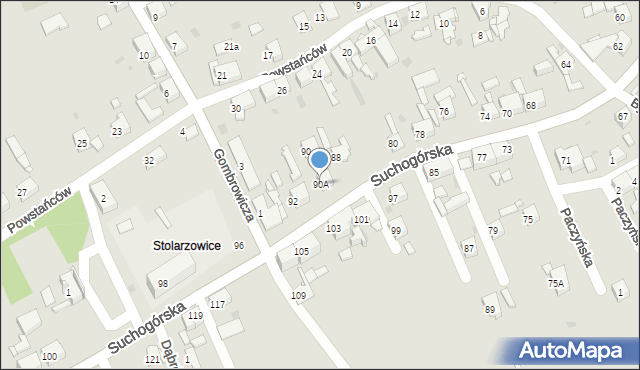 Bytom, Suchogórska, 90A, mapa Bytomia