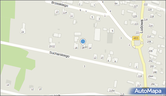 Częstochowa, Sucharskiego Henryka, mjr., 16, mapa Częstochowy