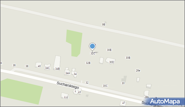 Częstochowa, Sucharskiego Henryka, mjr., 32C, mapa Częstochowy