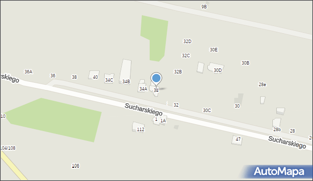 Częstochowa, Sucharskiego Henryka, mjr., 34, mapa Częstochowy