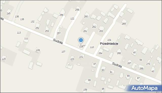 Dzikowiec, Sudoła Stanisława, ks., 114, mapa Dzikowiec