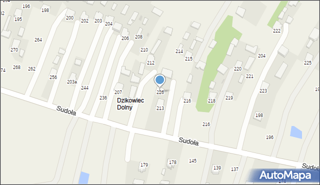 Dzikowiec, Sudoła Stanisława, ks., 226, mapa Dzikowiec
