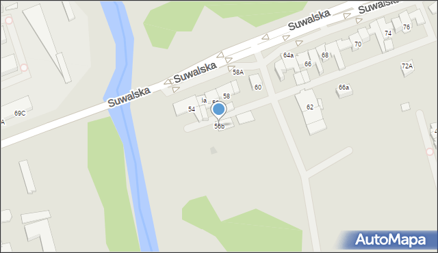 Ełk, Suwalska, 56b, mapa Ełku