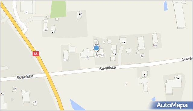 Gajewo, Suwalska, 4a, mapa Gajewo