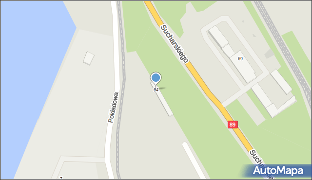 Gdańsk, Sucharskiego Henryka, mjr., 64, mapa Gdańska