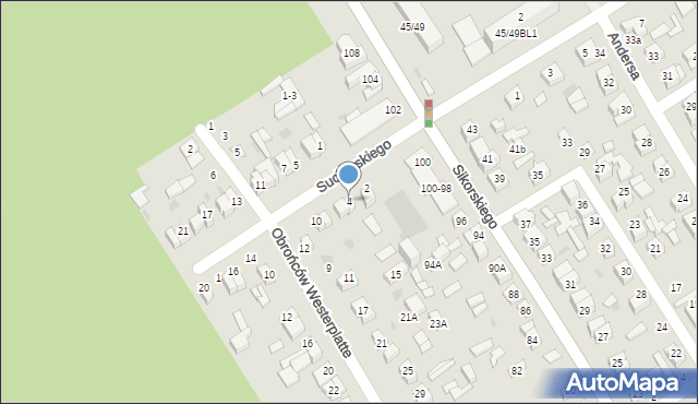 Głowno, Sucharskiego Henryka, mjr., 4, mapa Głowno