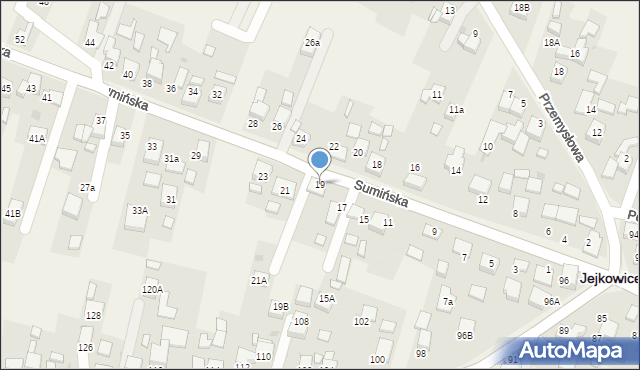 Jejkowice, Sumińska, 19, mapa Jejkowice