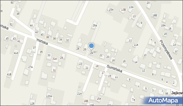 Jejkowice, Sumińska, 24, mapa Jejkowice