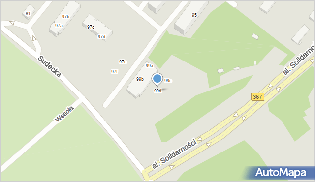 Jelenia Góra, Sudecka, 99d, mapa Jelenia Góra