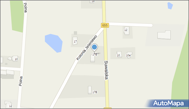 Jeleniewo, Suwalska, 17E, mapa Jeleniewo