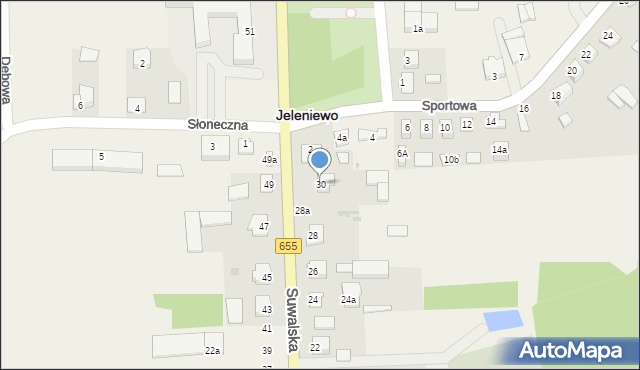 Jeleniewo, Suwalska, 30, mapa Jeleniewo