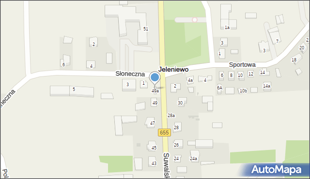 Jeleniewo, Suwalska, 49b, mapa Jeleniewo