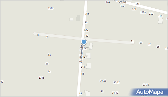 Kalisz, Sulisławicka, 82a, mapa Kalisza