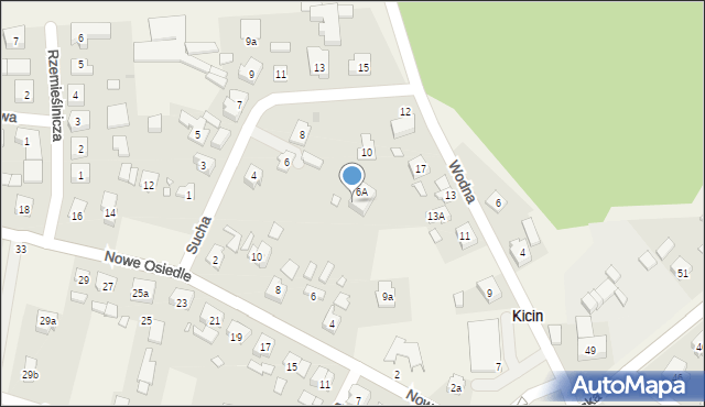 Kicin, Sucha, 6B, mapa Kicin
