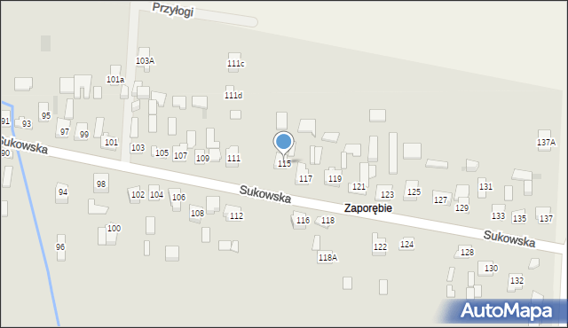 Kielce, Sukowska, 115, mapa Kielc