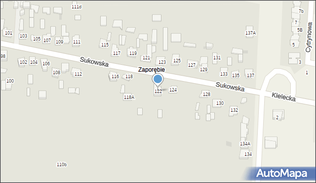 Kielce, Sukowska, 122, mapa Kielc