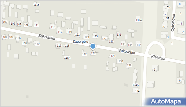 Kielce, Sukowska, 124, mapa Kielc