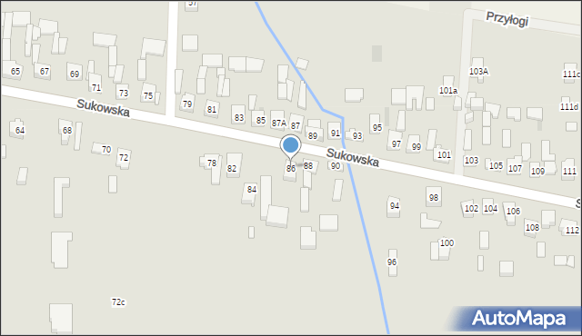 Kielce, Sukowska, 86, mapa Kielc