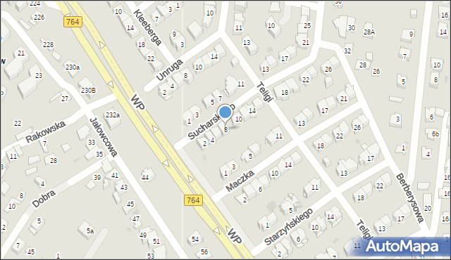 Kielce, Sucharskiego Henryka, mjr., 8, mapa Kielc